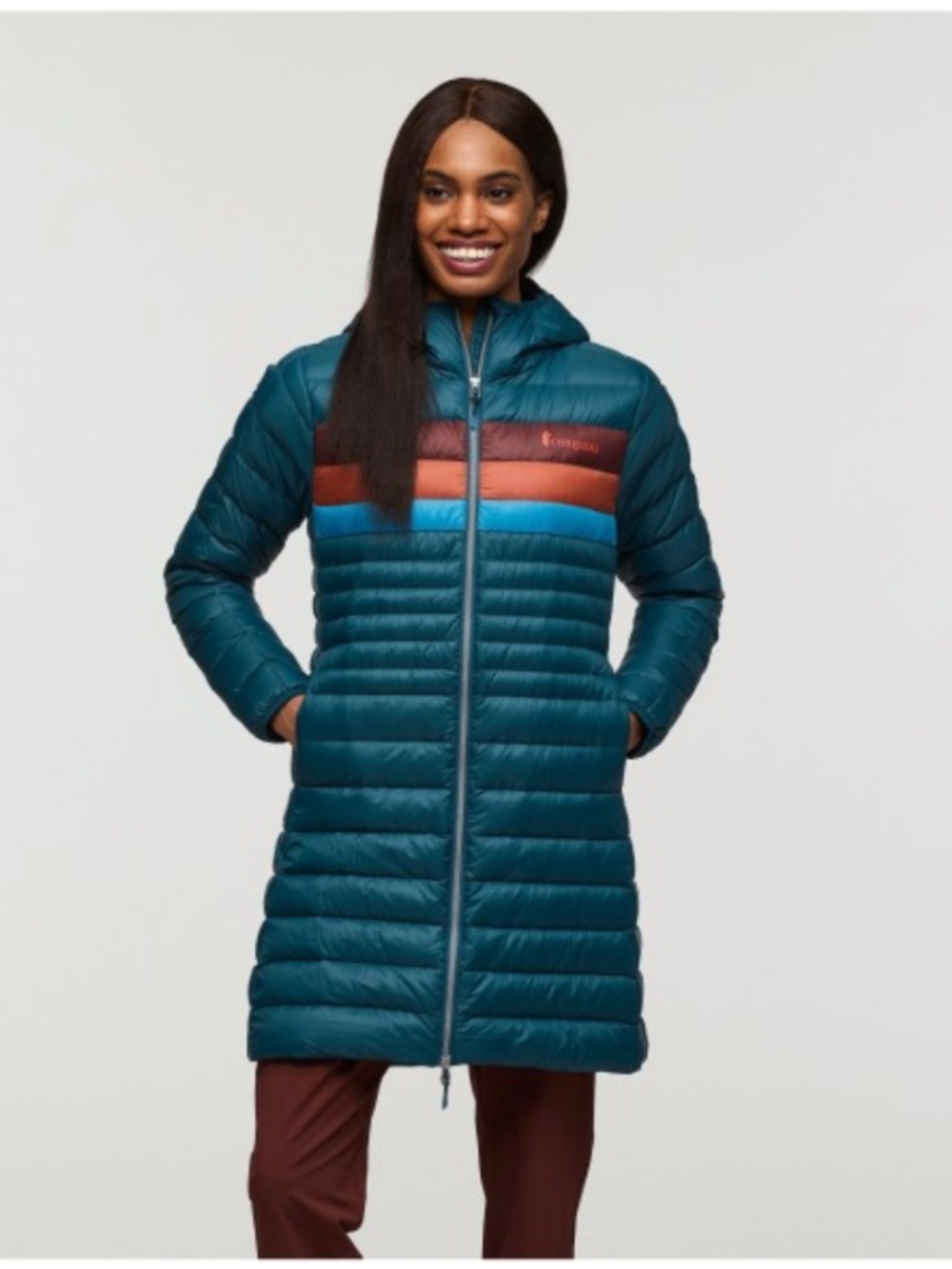 Parka: Cotopaxi Fuego Women’s Down Hooded Jacket Women’s Medium, Turquoise - Picture 3 of 6